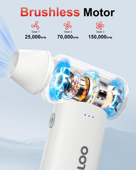 GOOLOO F3 nozzle close-up highlighting focused airflow for precise dust removal