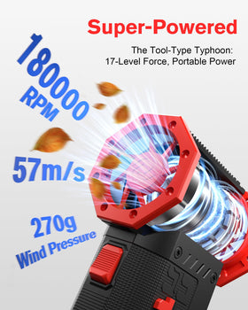 GOOLOO F5 delivers up to 57 m/s airflow for quick debris removal.