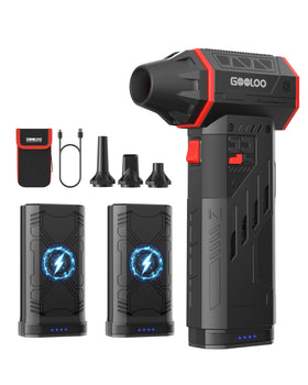GOOLOO F5 duster with dual batteries for nonstop cleaning versatility.