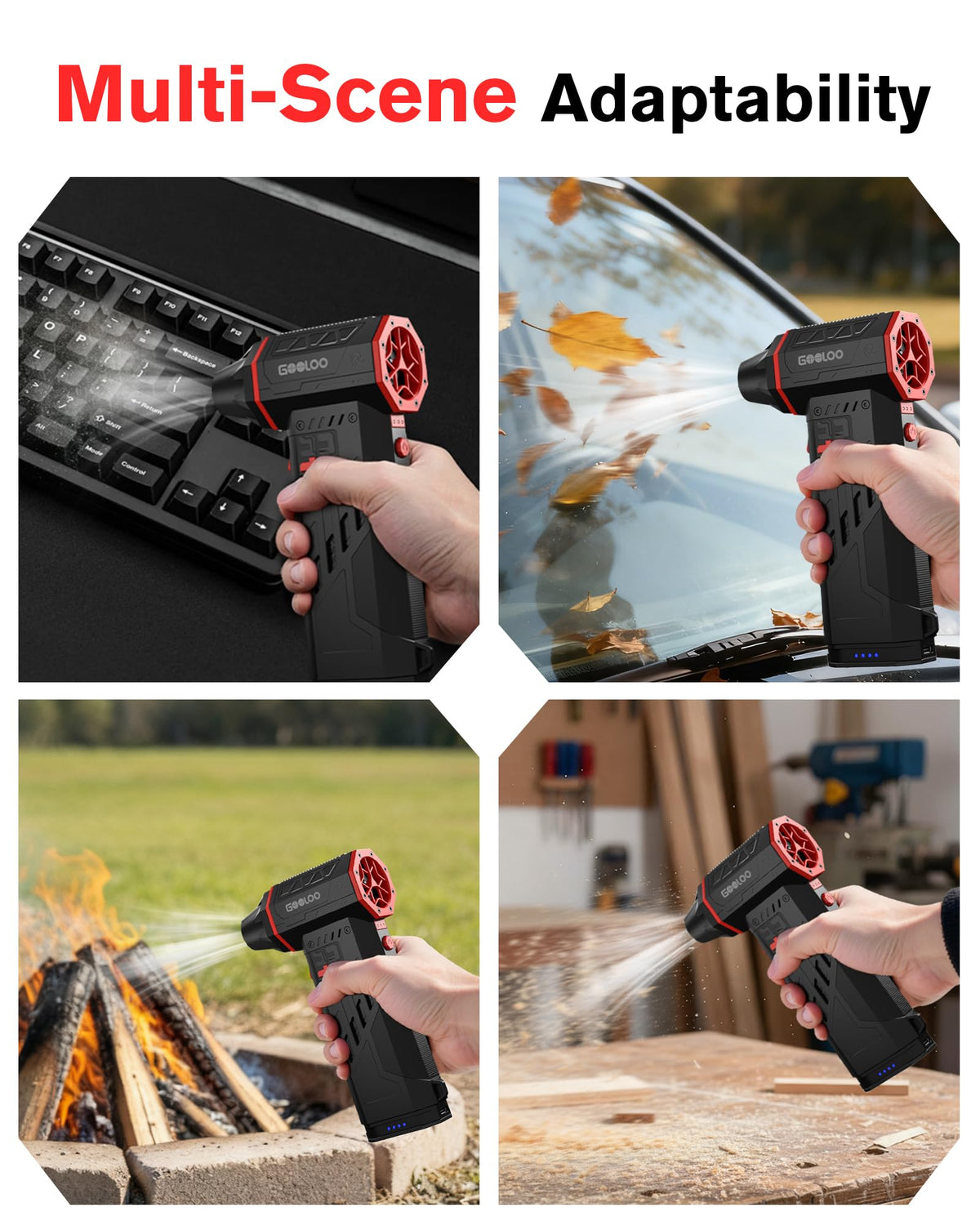 GOOLOO F5 eco-friendly rechargeable design reduces waste.