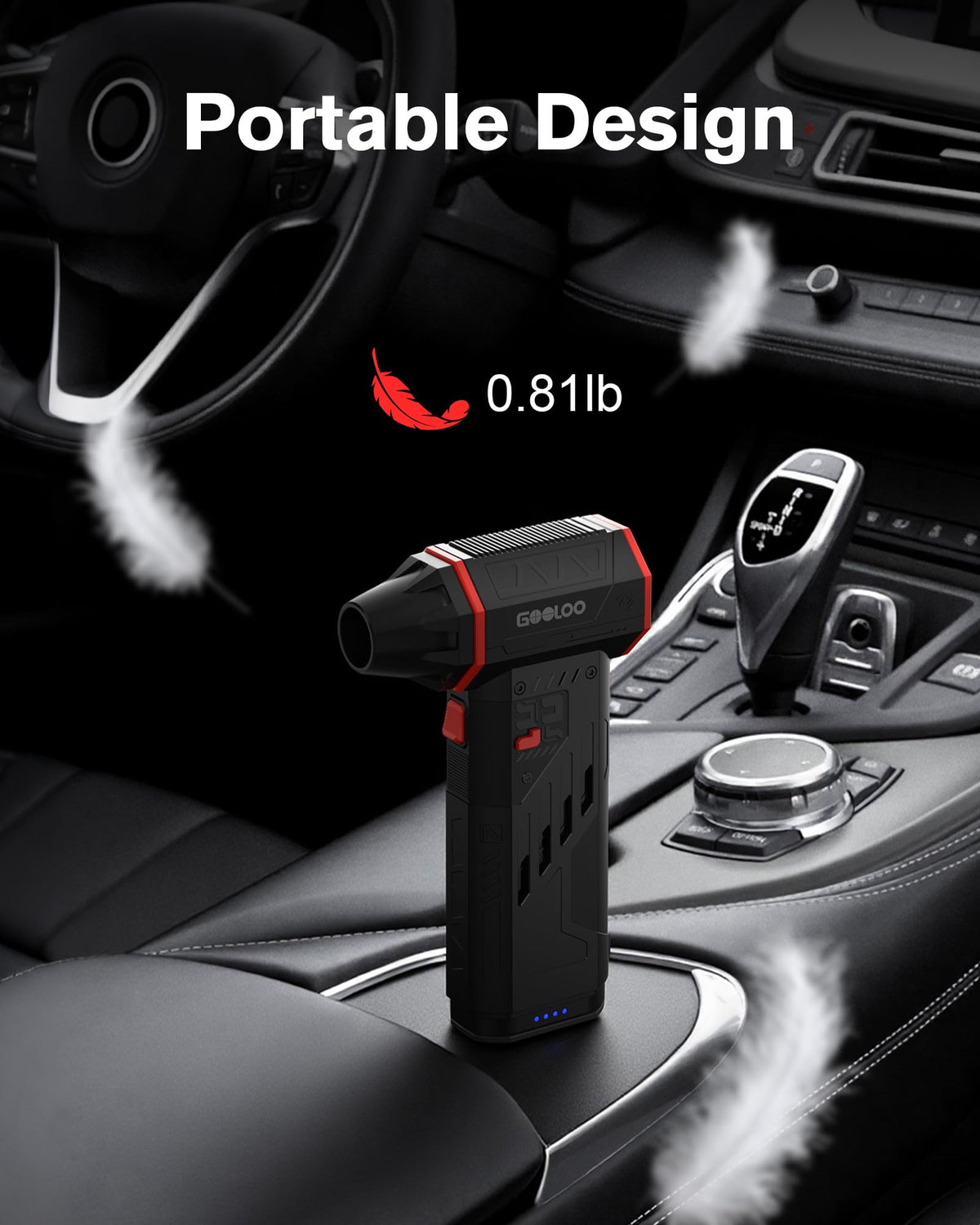 GOOLOO F5 ideal for home, office, and travel cleaning tasks.