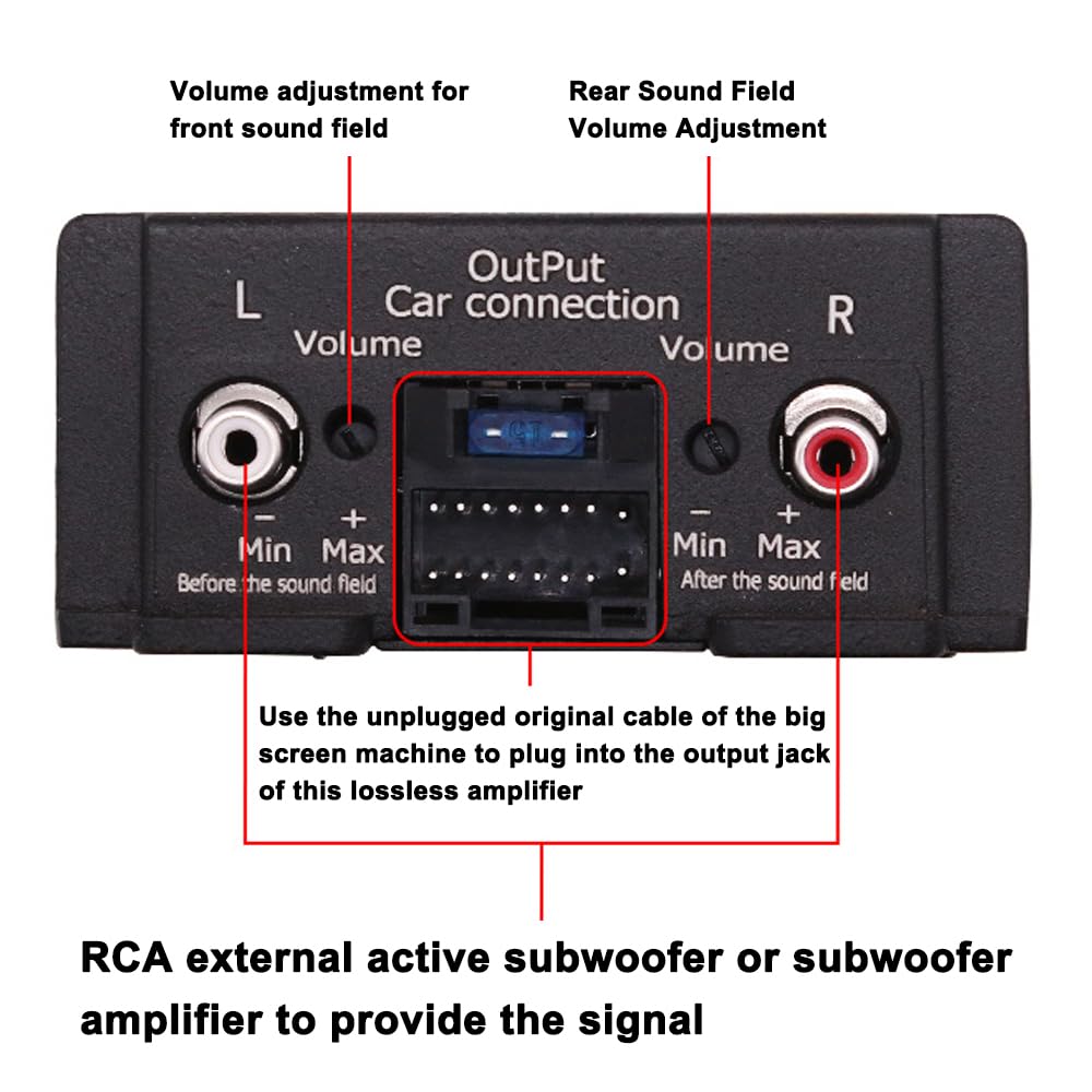 GoolRC rear connections with RCA, power and speaker terminals for easy installation