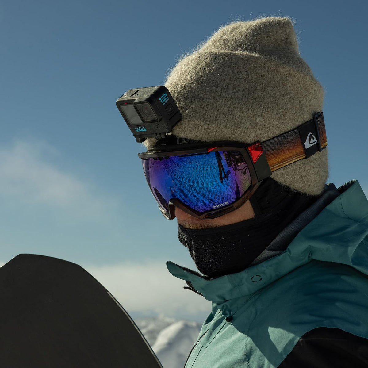 GoPro HERO12 Black side view highlighting stabilised action footage.