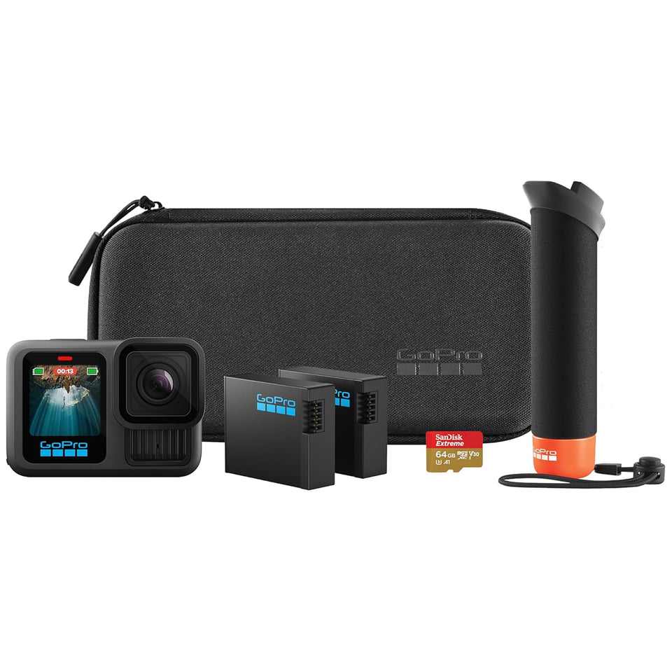 GoPro HERO13 Black bundle with The Handler enhances water stability and buoyancy.