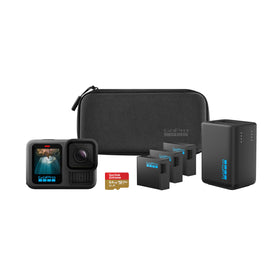 GoPro HERO13 Black bundle with dual charger enabling longer recording sessions in action.