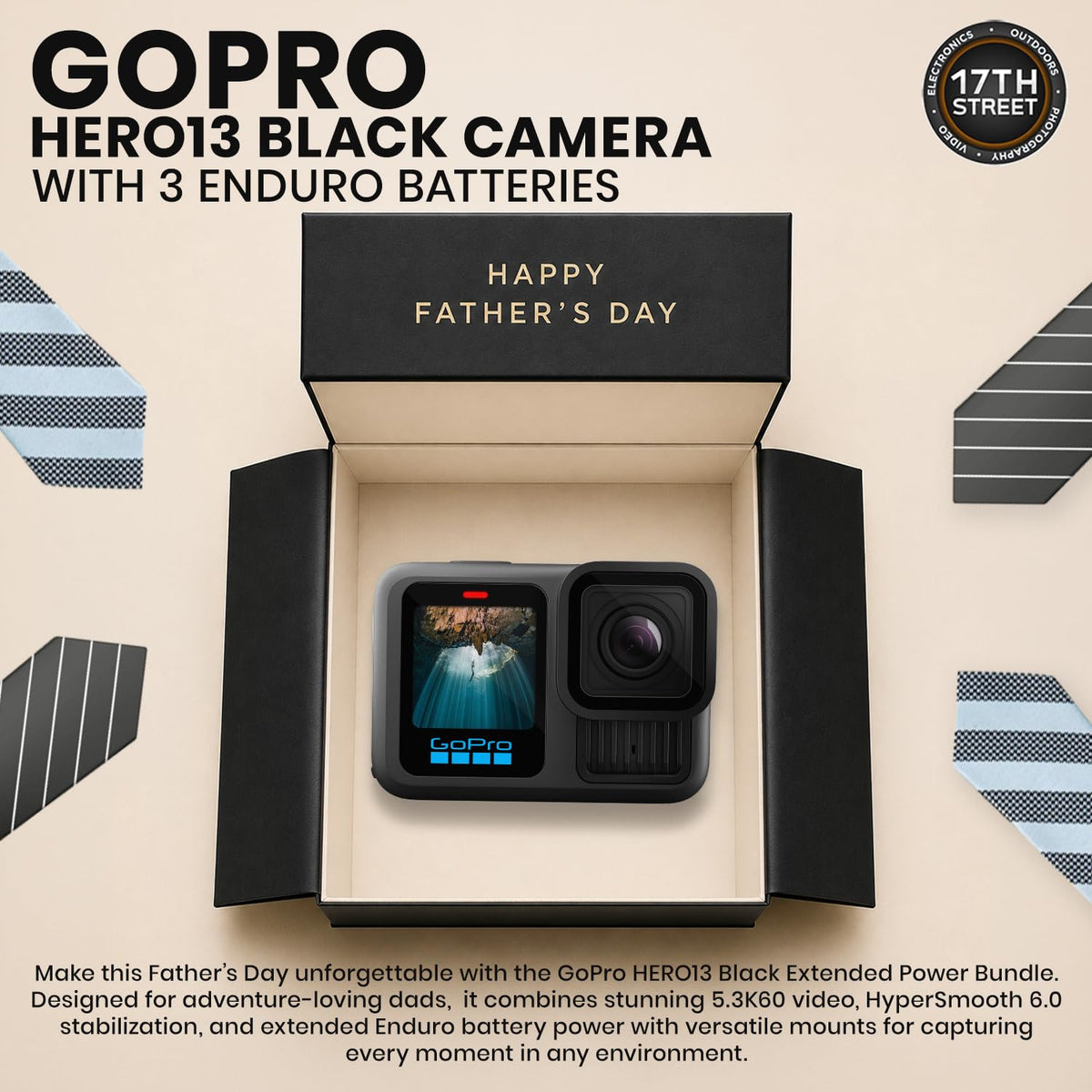 GoPro HERO13 Black bundle with Enduro batteries enabling extended shooting in rugged environments.