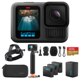 GoPro HERO13 Black front view showing 5.3K60 video capability for immersive action footage.