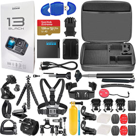 GoPro HERO13 Black front view, rugged action camera ready for adventure filming.