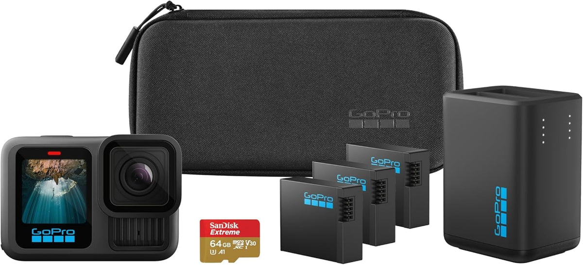 GoPro HERO13 Black camera shown, ready for high-end action footage in any environment.