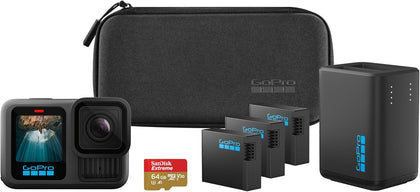 GoPro HERO13 Black camera shown, ready for high-end action footage in any environment.