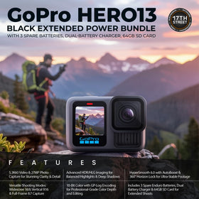 GoPro HERO13 Black with 64GB SanDisk Extreme card for fast storage and transfer.