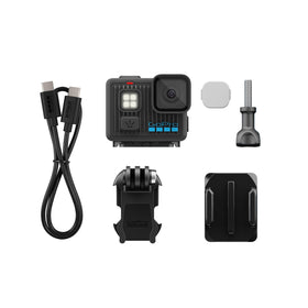GoPro LIT HERO USB‑C cable included for charging and data transfer.