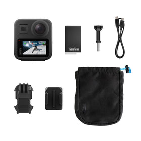 GoPro MAX selfie shot showing self-coverage from a mounted pole