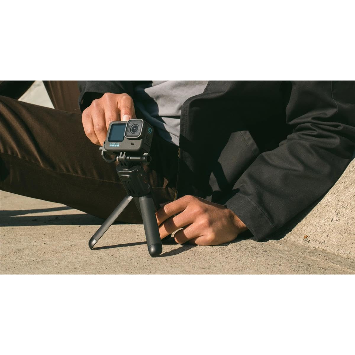 GoPro Volta close-up on integrated buttons for one-handed control