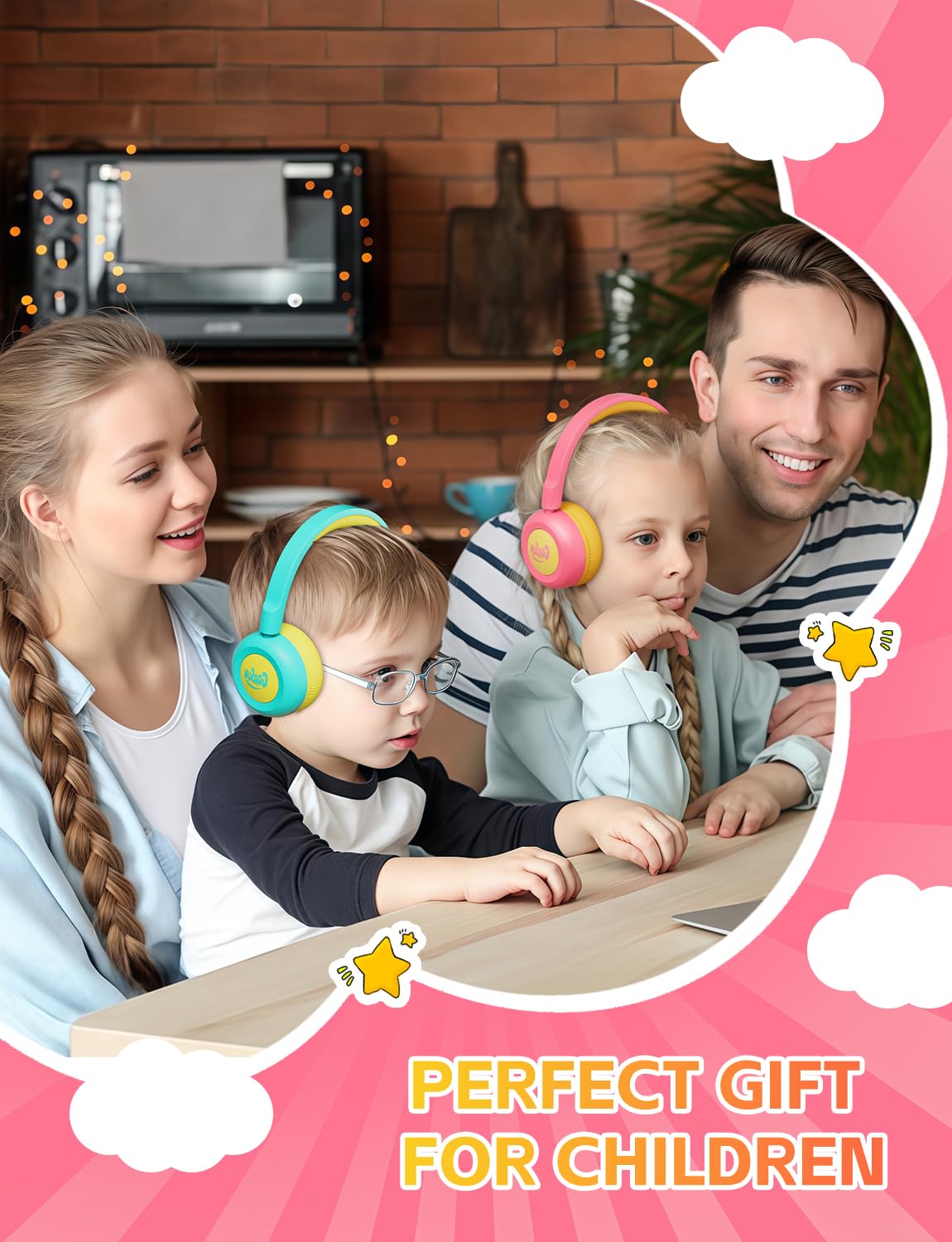 Gorsun 40mm drivers deliver clear, balanced sound for kids.