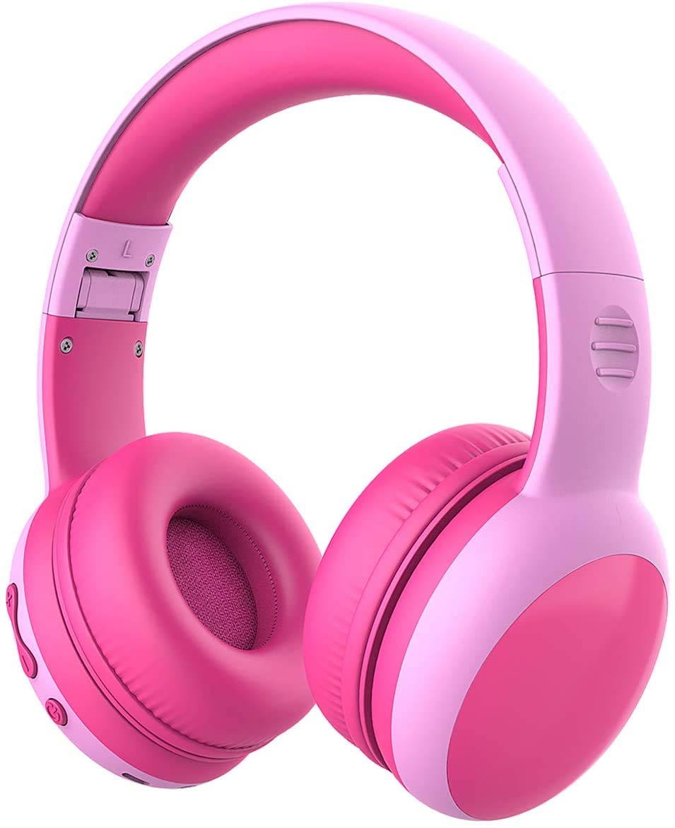 Gorsun Kids headphones with cat ears in pink for engaging online classes and playtime