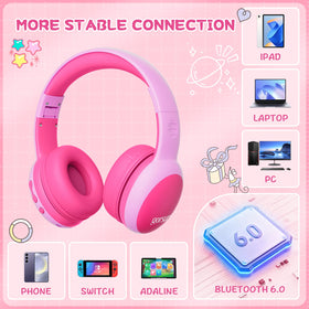 Gorsun kids foldable headphones with travel pouch for easy on-the-go