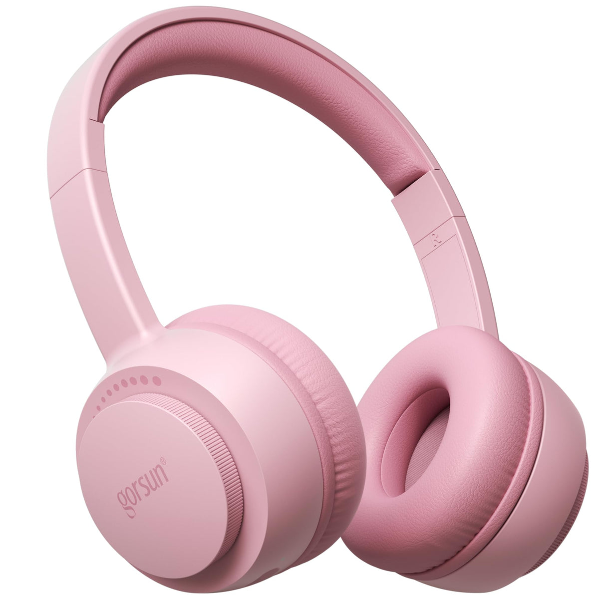 Gorsun Kids headphones pink front view showing 85 dB safe volume feature