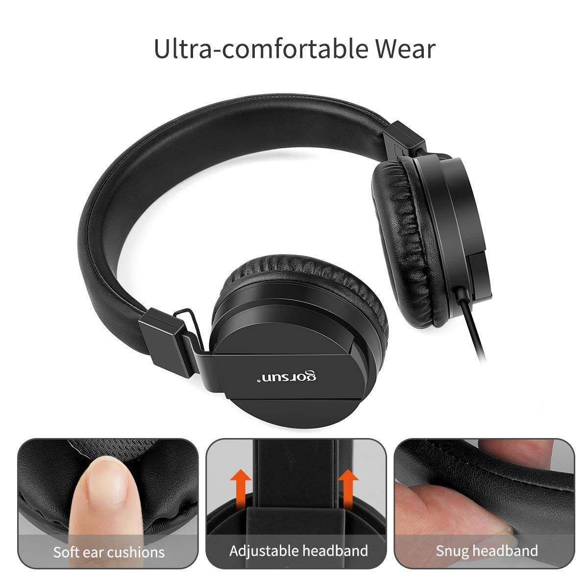Gorsun Kids Headphones have tangle-free cords that withstand playful tugs.