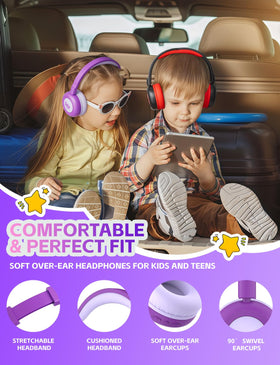 Gorsun 50-hour battery life keeps kids listening during trips and days at school.