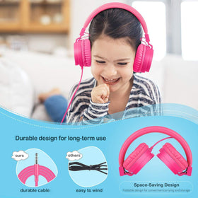 Gorsun Kids Headphones pink suitable for ages 3 to 15