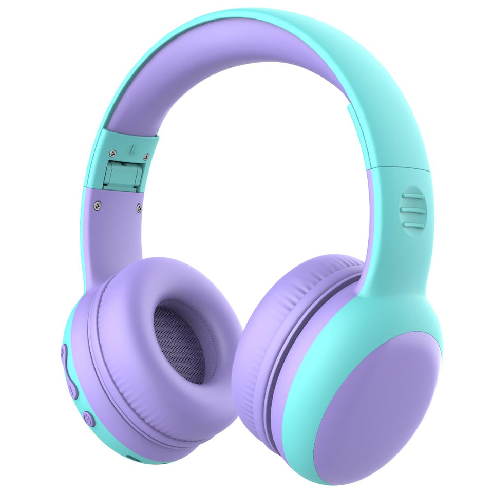 Gorsun Kids headphones cat ears purple foldable for travel storage