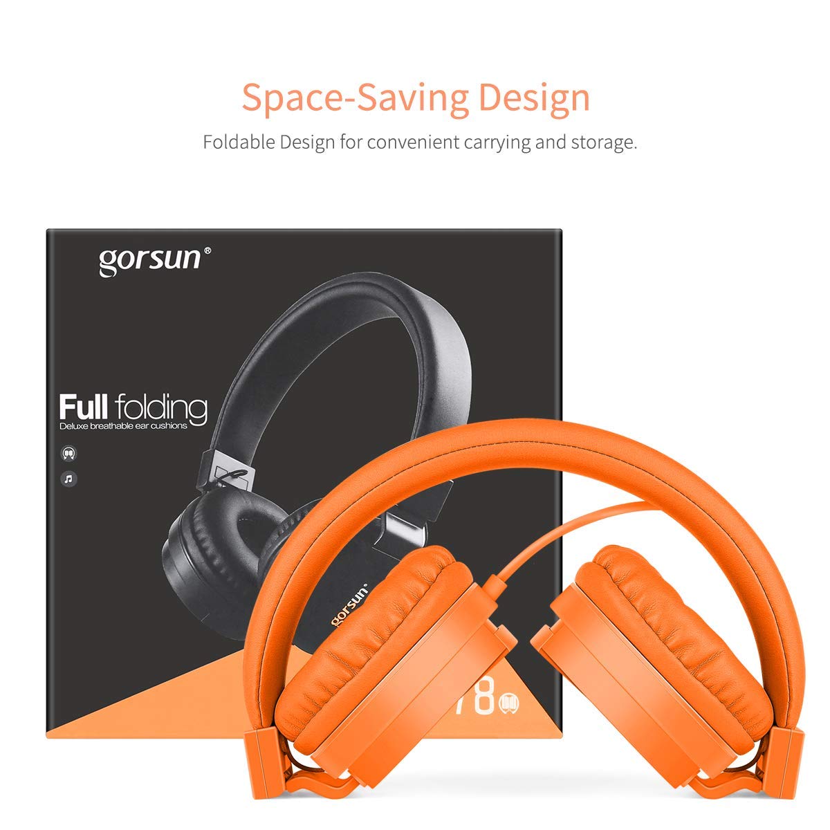 Gorsun Kids Headphones L/R markers help kids put on correctly.