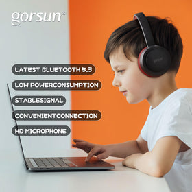 Gorsun Kids Headphones ultra-lightweight with adjustable headband for comfort.