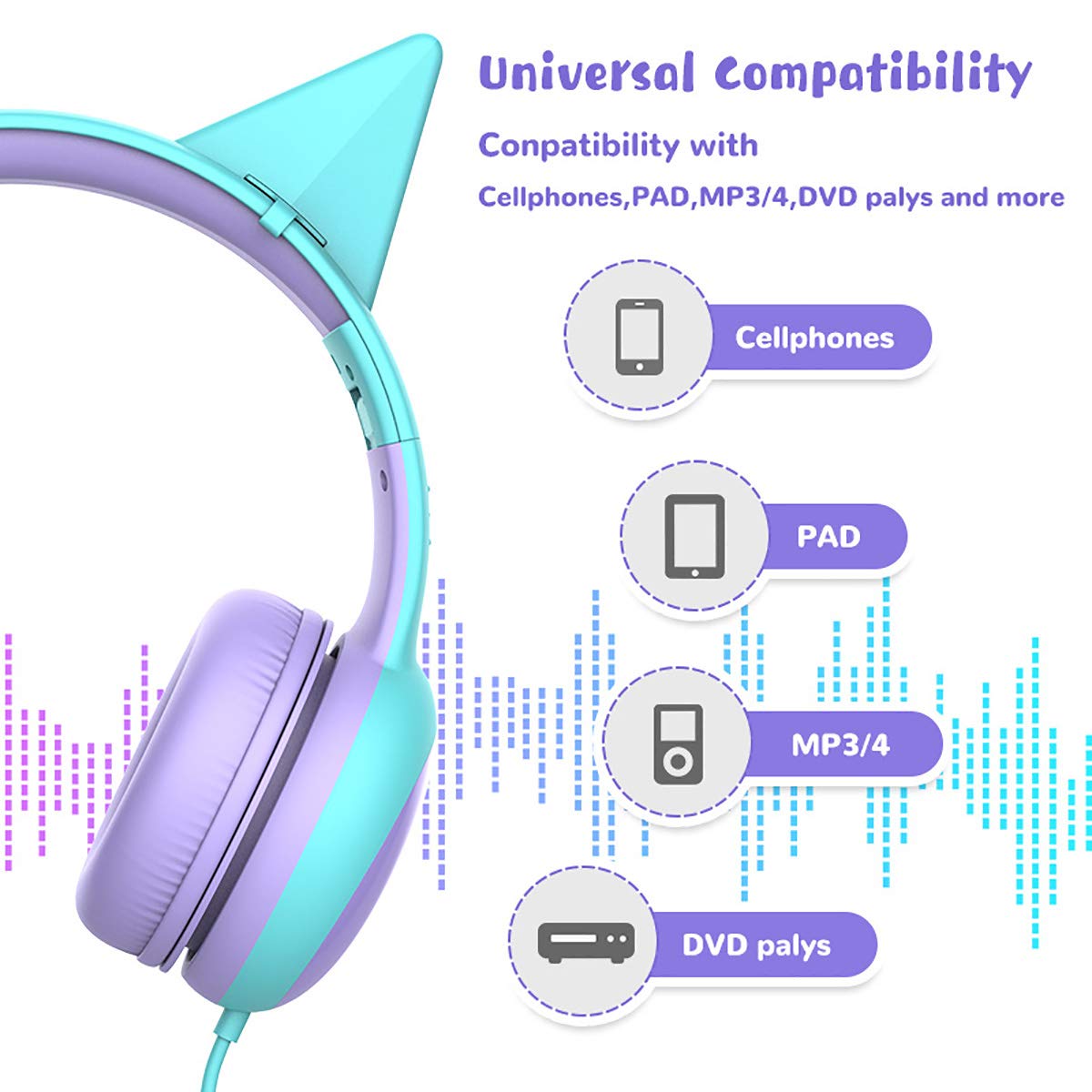 Gorsun Kids Headphones limited-volume design for moderated listening