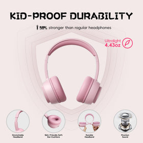 Gorsun Kids pink mic close-up illustrating built-in microphone for calls