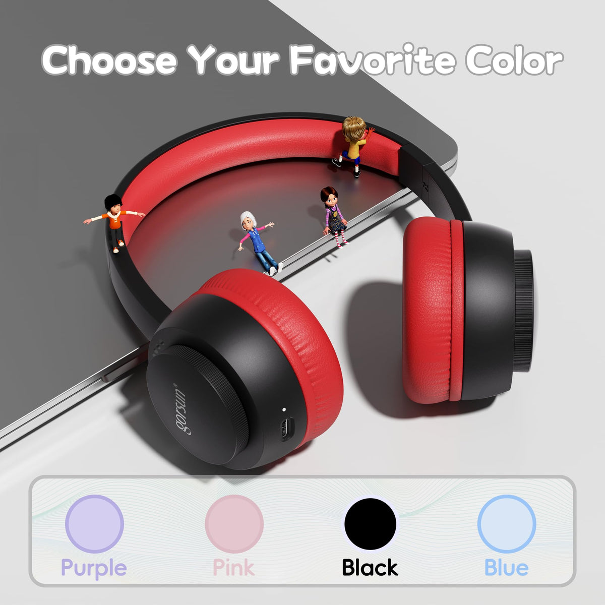 Gorsun soft faux leather ear cups for comfortable wear during travel.