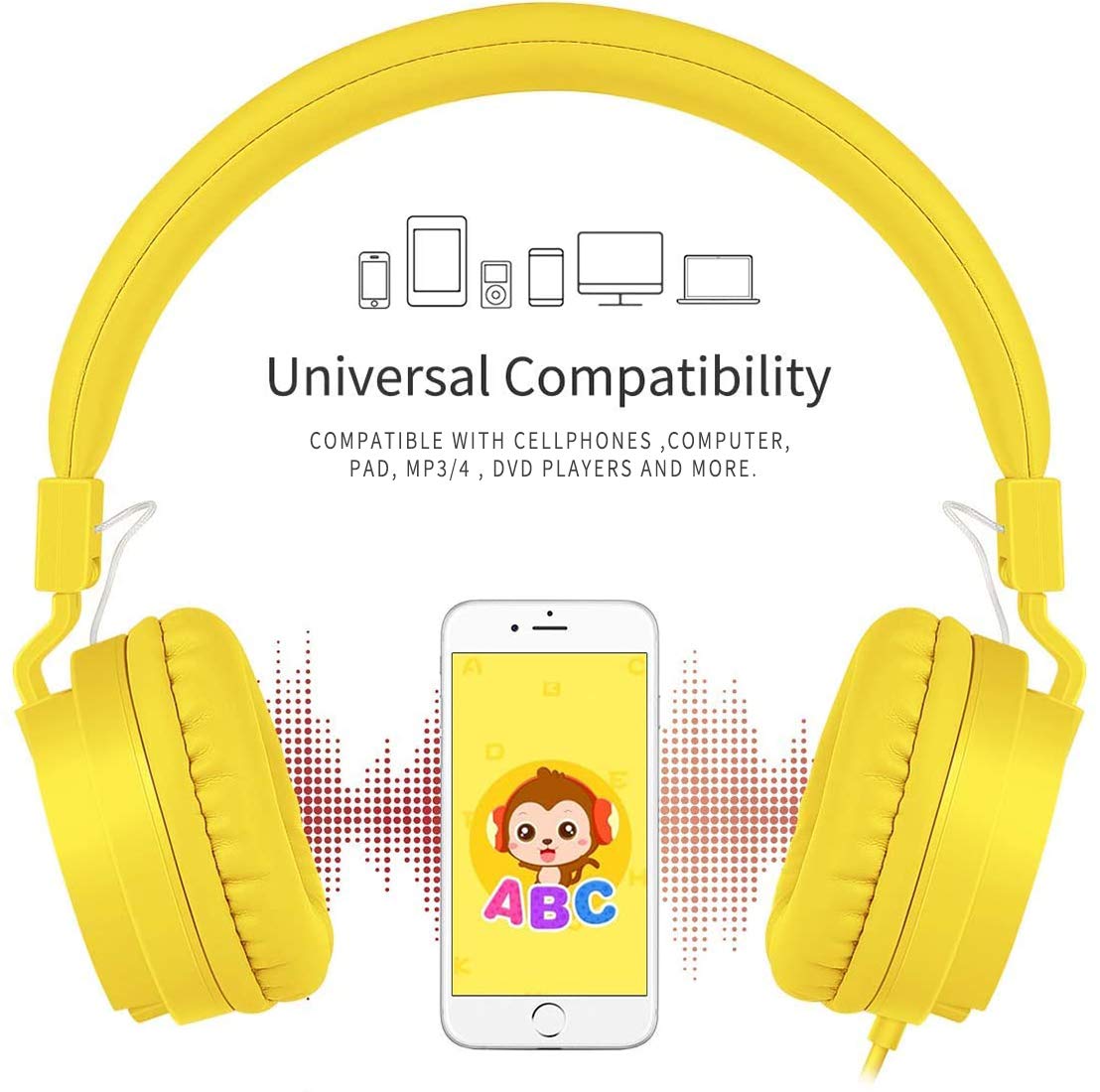 Gorsun Kids Headphones soft ear pads detail for gentle ear comfort