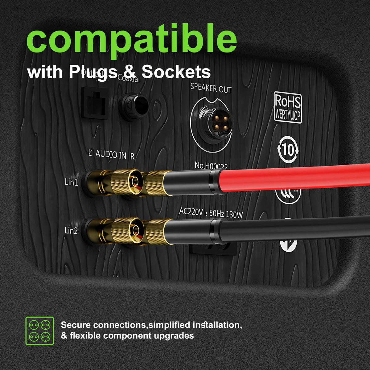 GOSDENG dual-conductor design supports stereo and multi-channel audio arrangements.