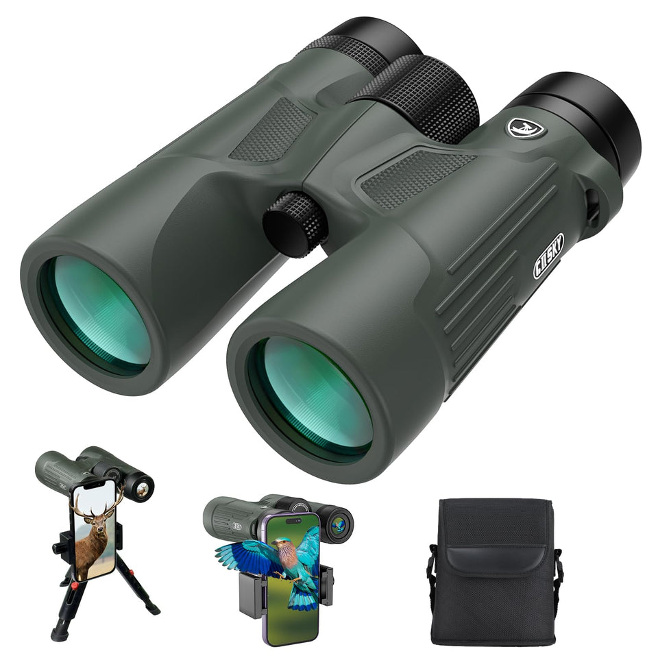 Gosky 10x42 binoculars front view for clear outdoor birdwatching.