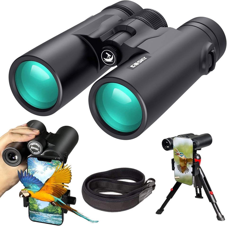 Gosky 10x42 front view binoculars offering clear outdoor performance for adventures