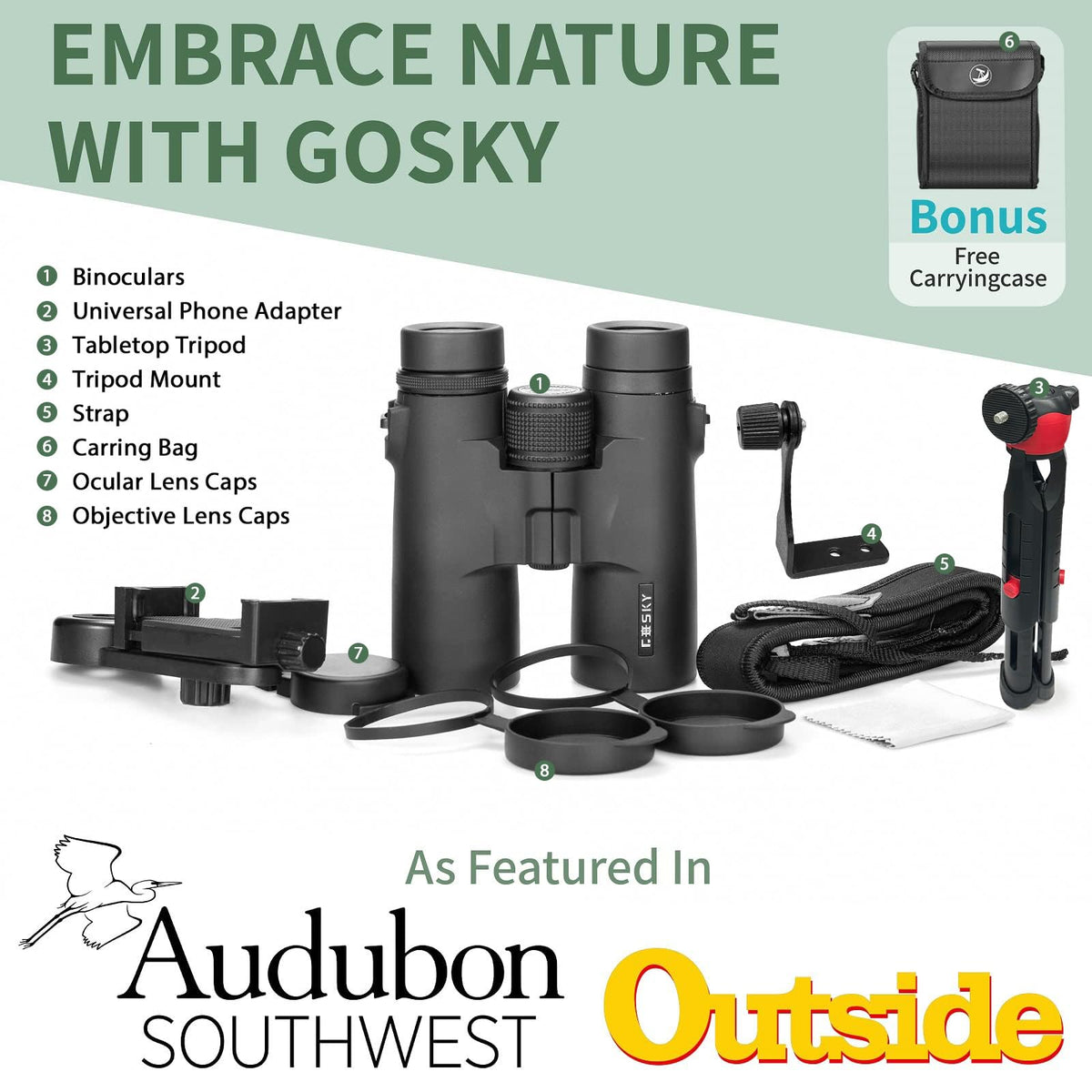 Gosky 8x42 binoculars stay reliable in rain thanks to IPX7 waterproof design
