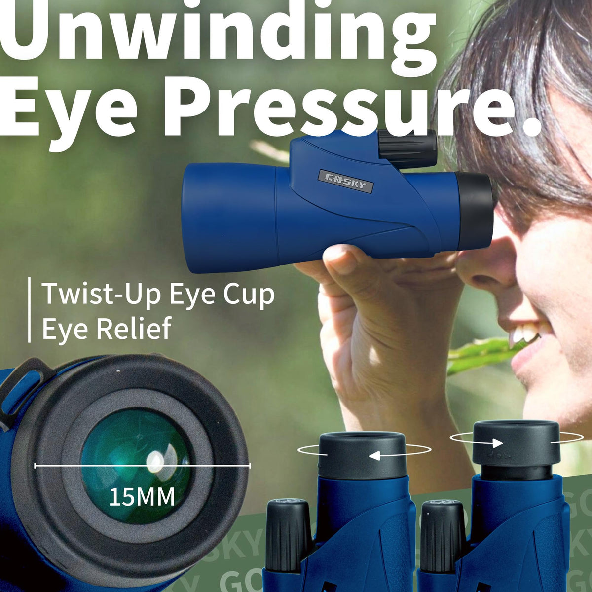 Gosky monocular with BAK4 prism and FMC lens delivers bright, clear images.