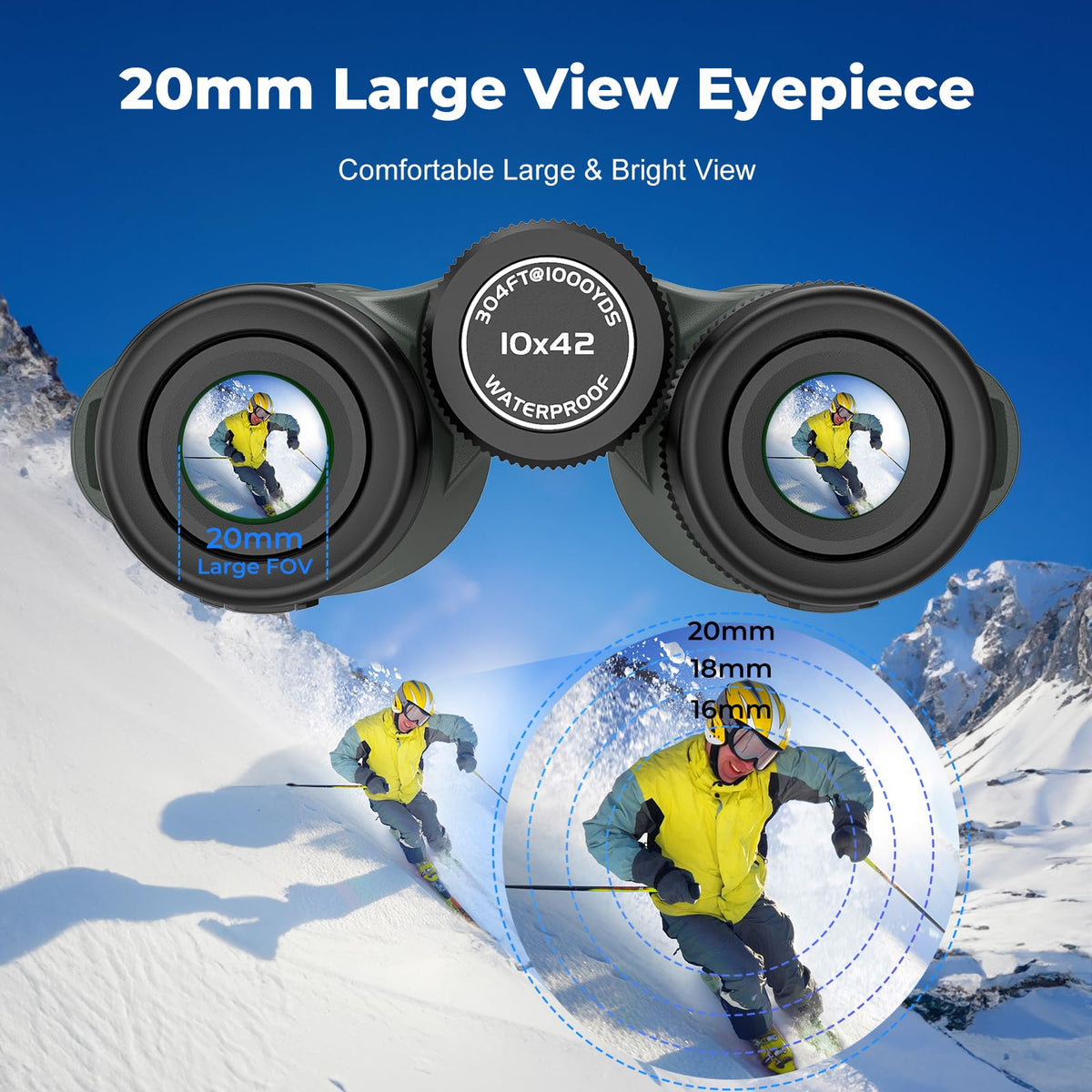 Gosky waterproof body protects optics in rain or mist.
