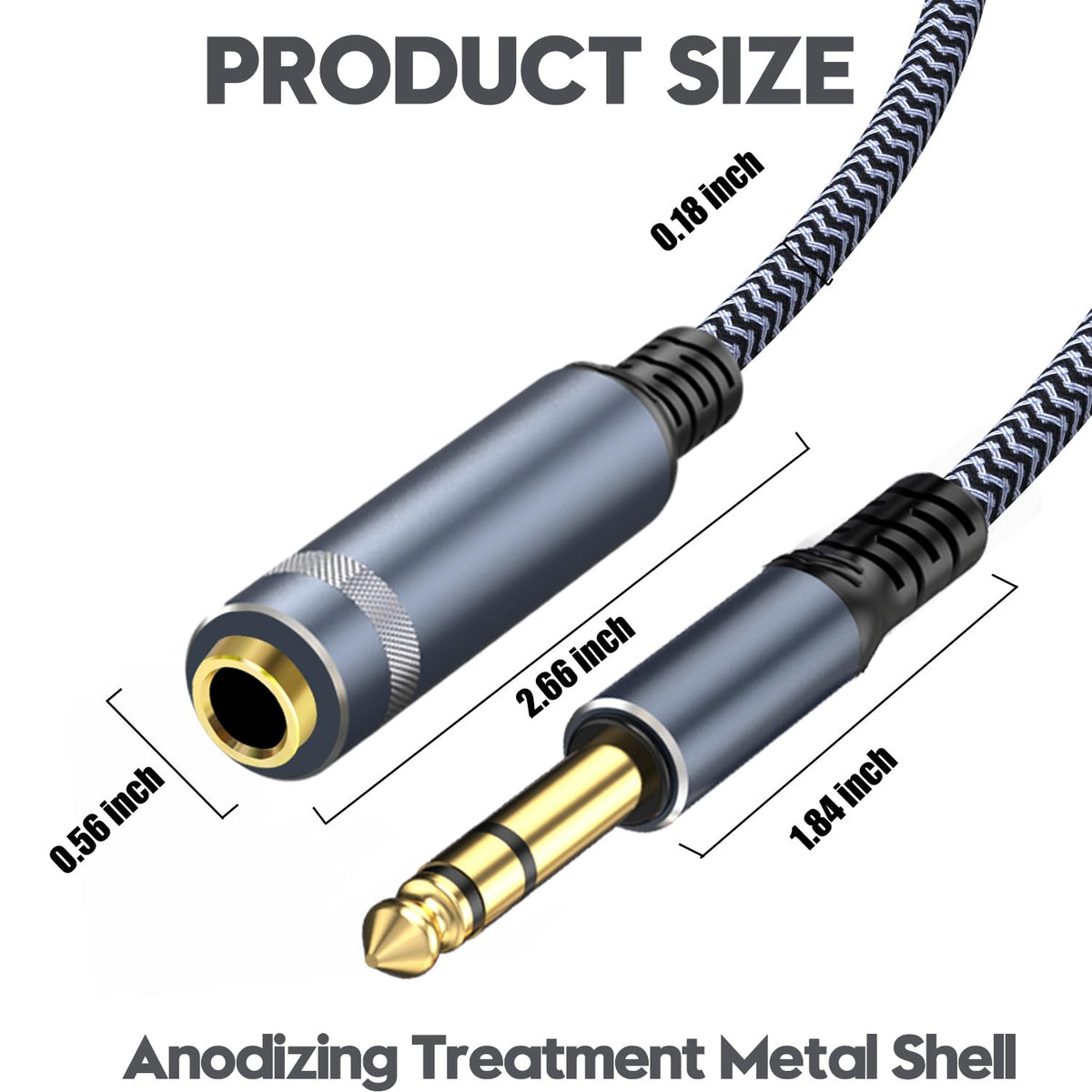 GOSYSONG 1/4 inch extension cable packaging and accessories for setup