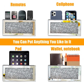 GOTHICO holder with remotes and phone showing size fit and organizational benefit