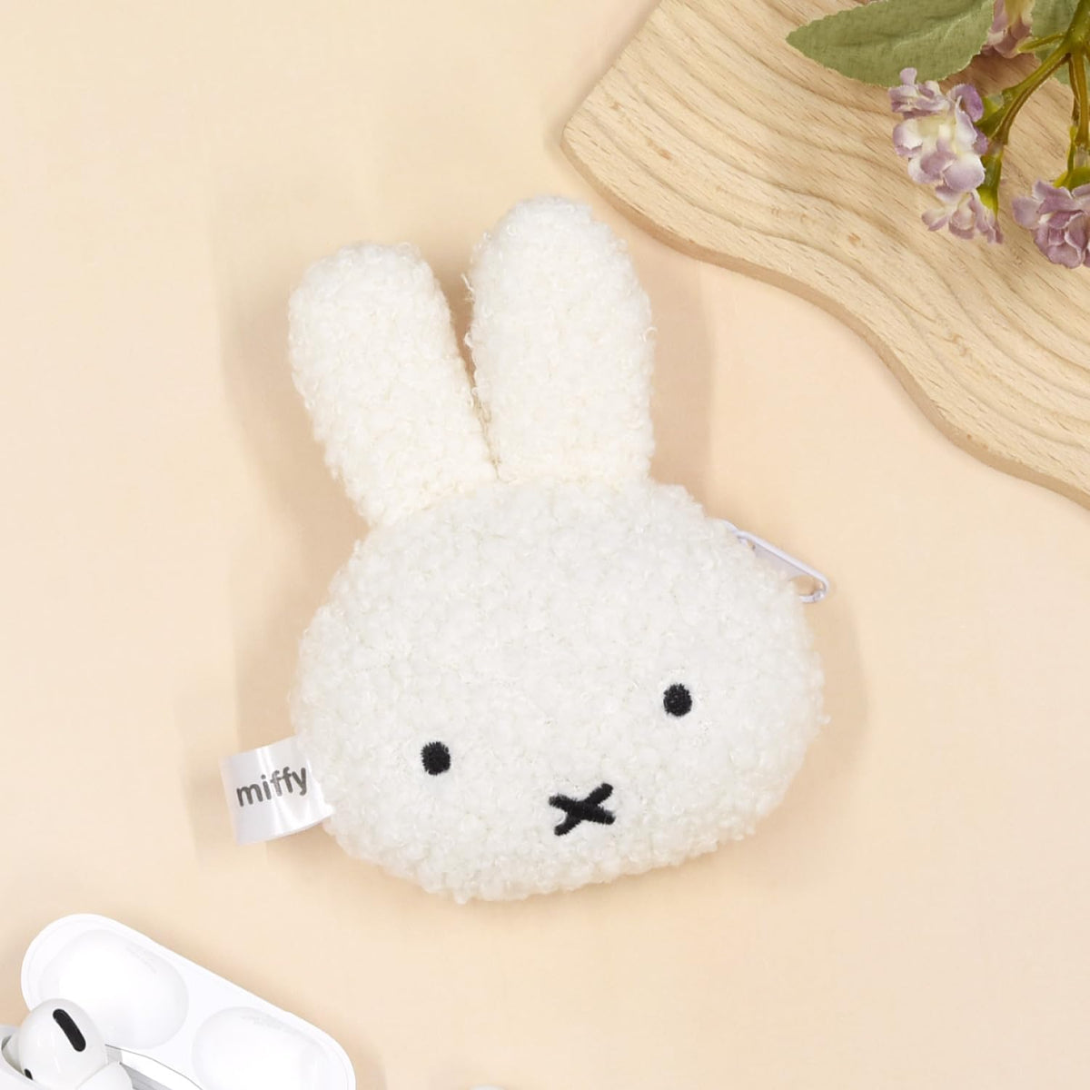 Gourmandise Miffy earphone pouch compact size fits pockets.