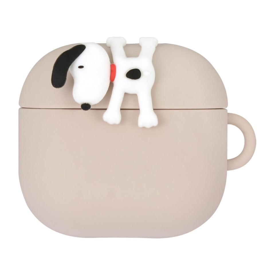 Gourmandise SNGG-116B Peanuts Snoopy silicone AirPods 4 case with ball chain for easy carry