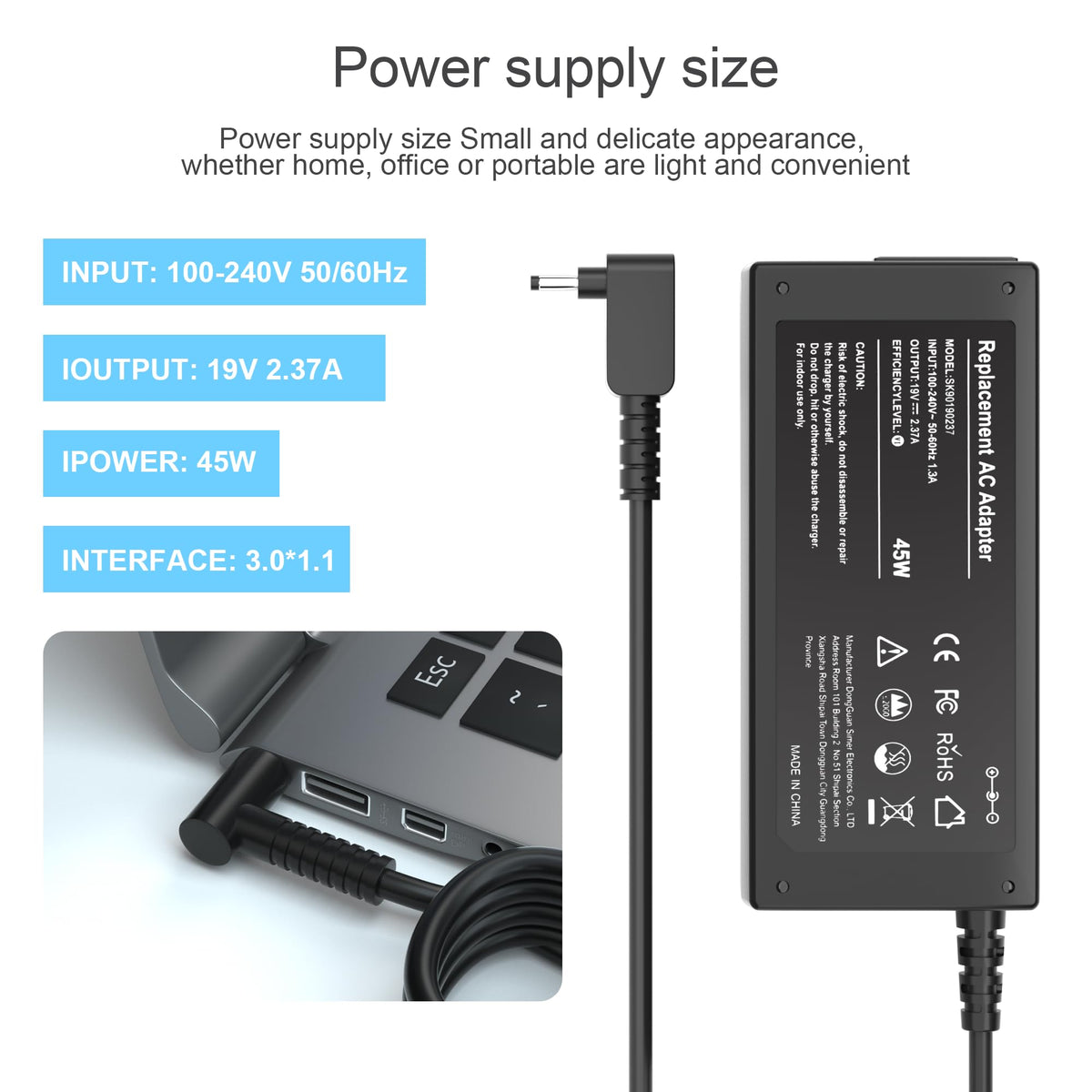 Govolia adapter compatible with Samsung Galaxy View 18.4 tablet for stable power