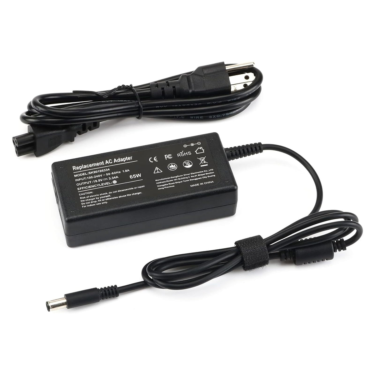Govvep 65W laptop charger front view, compact design for fast, safe charging.