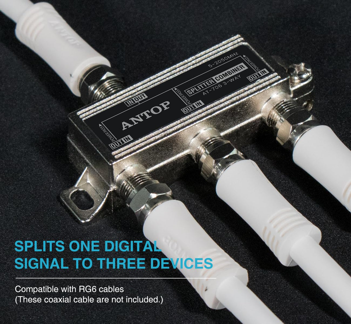 GOYMFK Antop 3-way splitter built with quality materials and shielding.