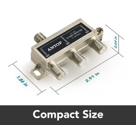 GOYMFK Antop 3-way splitter coax connectors show robust build.