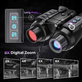 GOYOJO 4K night-vision binoculars headband mount for hands-free operation.