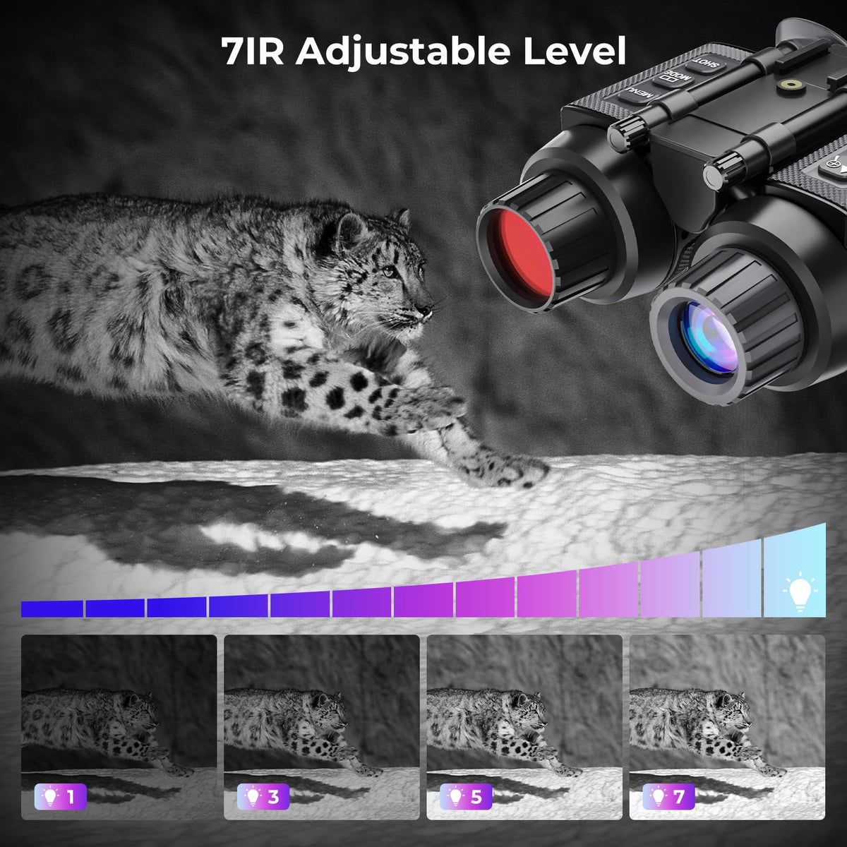 GOYOJO 4K night-vision binoculars helmet bracket for secure outdoor mounting.