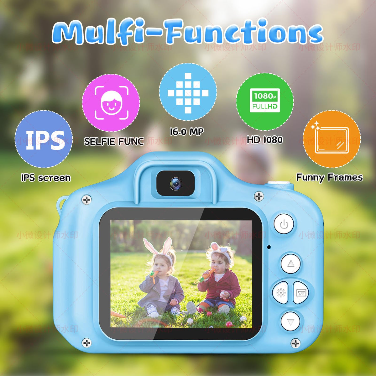 GPOSY rear screen display with live preview, helps kids frame shots