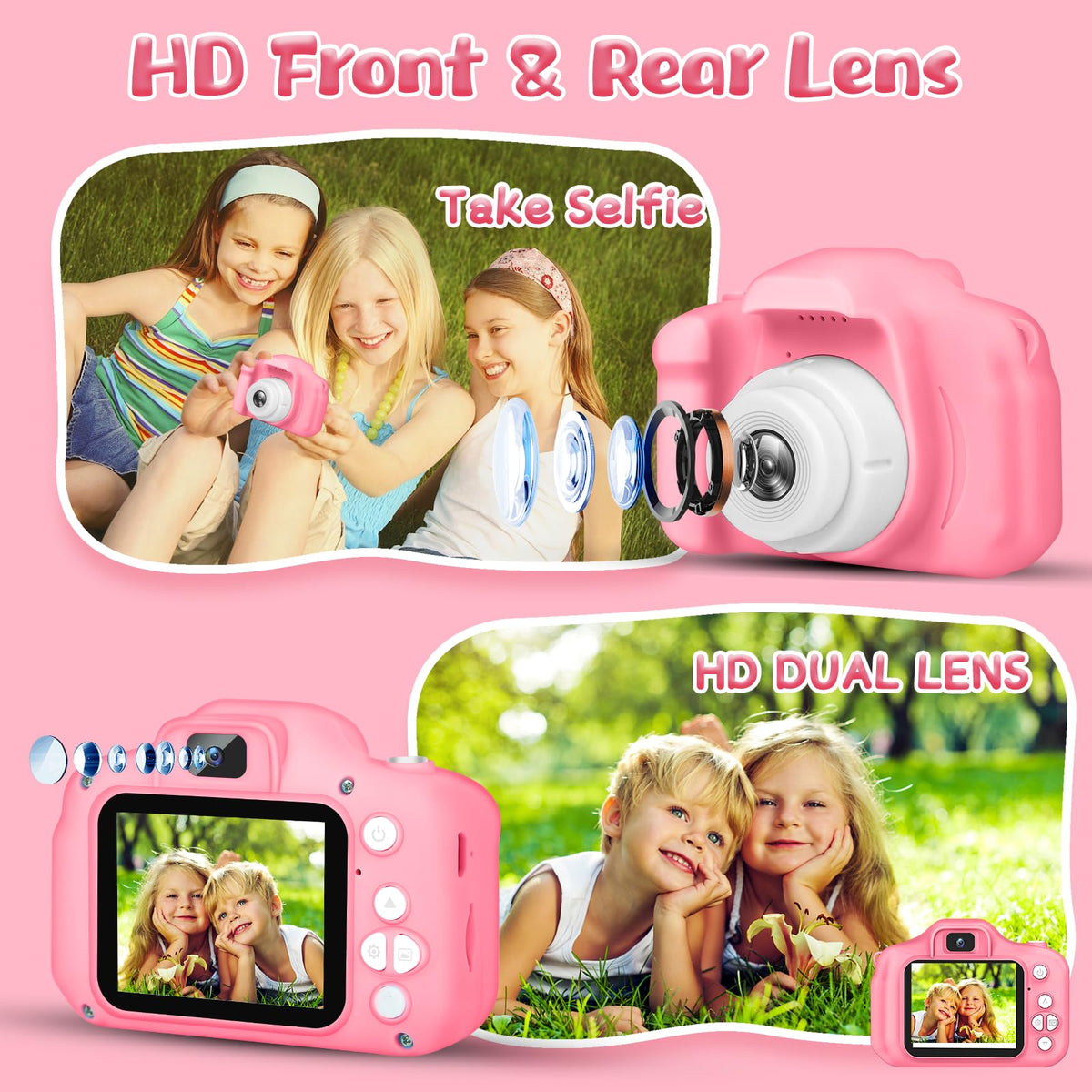 GPOSY child holding camera outdoors capturing nature and encouraging creativity